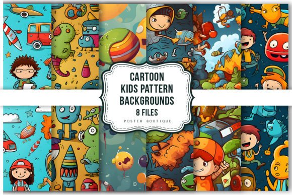 Download Cartoon Kids Pattern Backgrounds Pack - Cartoon kids Collection