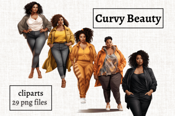 Download Curvy Black Girl Clipart Bundle, 29 PNGs - Pngs Collection