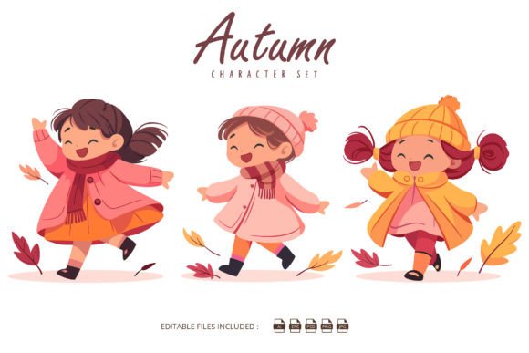 Download Autumn Cartoon Children Set - Premium Resources