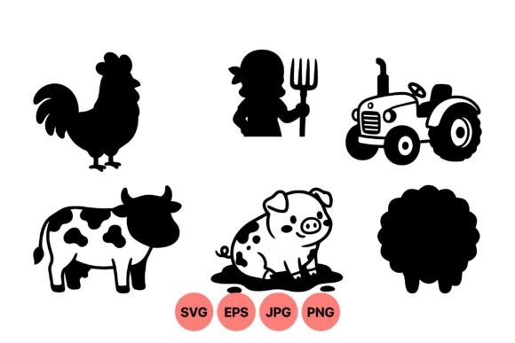 Download Farm Animal Silhouette SVG Set - Premium Bundle